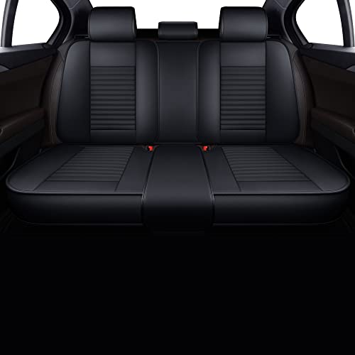 LINGVIDO Universal Car Seat Cover, Breathable and Waterproof Faux Leather Automotive Seat Covers for Cars SUV Sedan (Full seat, White & Light Blue)