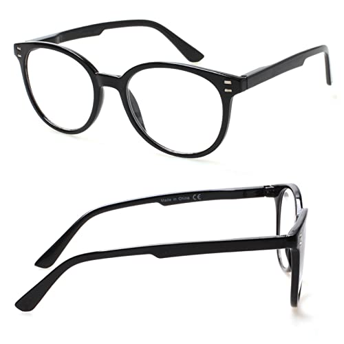 3 Pack Reading Glasses Spring Hinge Stylish Readers Black/Tortoise for Men and Women (Multicolor, 4.00)Medium