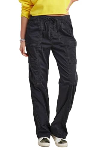 UNIONBAY Women's Straight Leg Stretch Twill Cargo Pant, Black