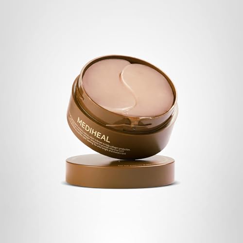 Mediheal Retinol Collagen Under Eye Patches - Korean Hydrogel Eye Pads (60 patches) with 95% Retinol & 5 Micro Collagen. Nourishing & Non Irritating Eye Gel Mask. Sealing Cap & Spatula Included.
