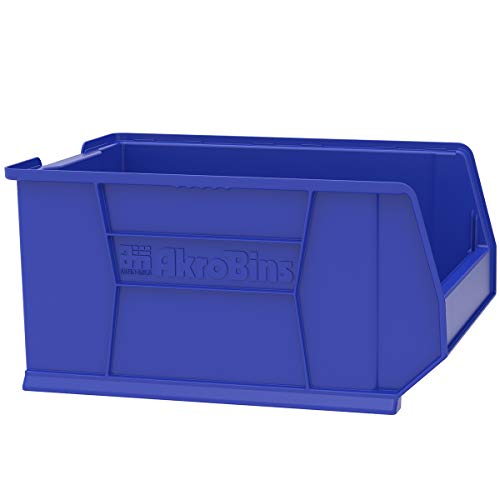 Akro-Mils 30289 Super-Size AkroBins Plastic Storage Bins, Space-Saving Stackable Bins for Garage, Classroom, Warehouse Organization, 24-Inch L x 18-Inch W x 12-Inch H, Blue, 1-Pack