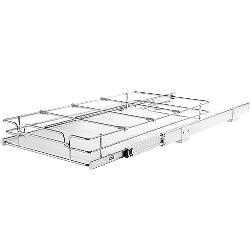 VEVOR 11"W x 21"D Pull Out Cabinet Organizer, Heavy Duty Slide Out Pantry Shelves, Chrome-Plated Steel Roll Out Drawers, Sliding Drawer Storage for Home, Inside Kitchen Cabinet, Bathroom, Under Sink