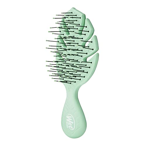 Wet Brush Go Green Mini Detangler, Grey - Detangling Travel Hair Brush - Ultra-Soft IntelliFlex Bristles Glide Through Tangles & Gently Loosens Knots While Minimizing Pain, Split Ends & Breakage