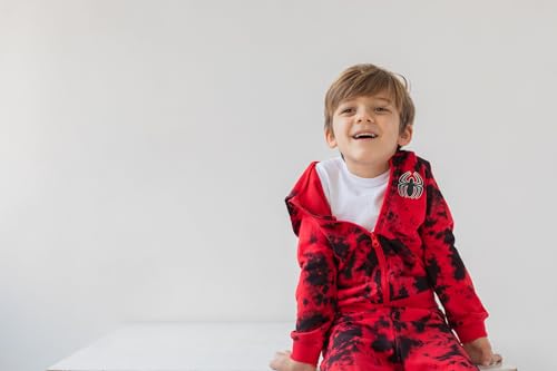 Marvel Spider-Man Toddler Boys French Terry Zip Up Hoodie Graphic T-Shirt Pants Tie Dye Spiderman Red 2T