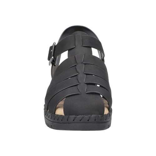 Easy Street Women's Denalize Flat Sandal, Navy, 9.5 Narrow