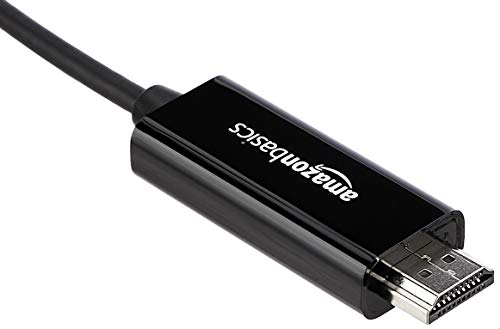 Amazon Basics USB-C (Source) to HDMI (Display) Cable Adapter (Thunderbolt 3 Compatible) 4K@30Hz, 6-Foot, Black