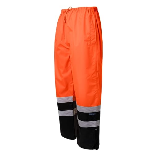 JORESTECH Weatherproof Orange and Black Rain Set - Water and Rain resistant Safet Jacket and Pants
