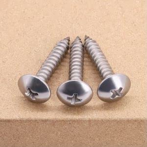 #10 x 1-3/8 (50 pcs) Truss Head Wood Screws, Self Tapping Screws, 304 Stainless Steel 18/8, Mushroom Head, JISB1122T