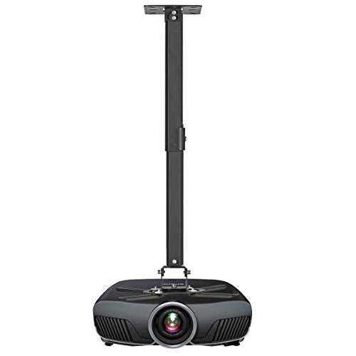 suptek Black Projector Ceiling Mount Bracket Fits Flat or Sloped Ceiling Height Adjustable with Extendable Length for LCD/DLP Projector Mount (PR05B)