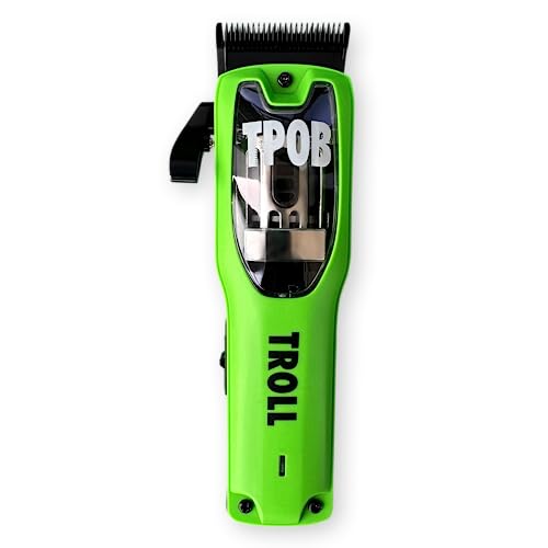 TPOB Troll Professional Barber Clipper 6800 RPM Super Torque Motor with DLC Taper Blade (3 Color Covers)