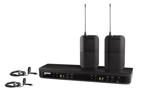 Shure BLX188/CVL UHF Wireless Microphone System - Perfect for Interviews, Presentations, Theater - 14-Hour Battery Life, 300 ft Range | Includes (2) Lavalier Mics, Dual Channel Receiver | H8 Band