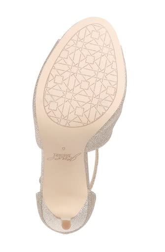 Jewel Badgley Mischka Jonna Glitter Peep Toe Pumps Silver
