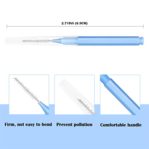 EasyHonor Braces Brush for Cleaner Interdental Brush Toothpick Dental Tooth Flossing Head Oral Dental Hygiene Flosser Toothpick Cleaners Tooth Cleaning Tool (5Colors,50pcs)