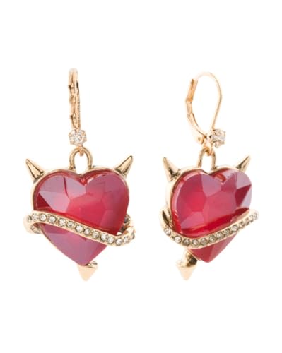 Betsey Johnson Leopard Heart Drop Earrings