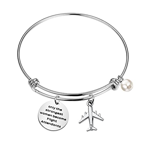 Gzrlyf Flight Attendant Bracelet Flight School Gifts for Flight Attendants Graduation Gifts only the Strongest Women become Flight Attendants (Bracelet)