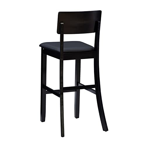 Linon Home Dcor FBA_ Torino Collection Contemporary Bar Stool, 17"W x 20"D x 43"H, Black