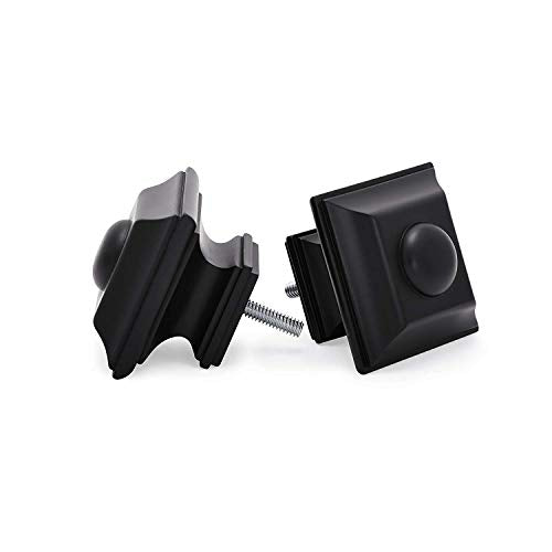 Ivilon Square Designed Style Window Side Curtain Rod, 1 1/8 inch Diameter. 16 to 28 Inch - Black