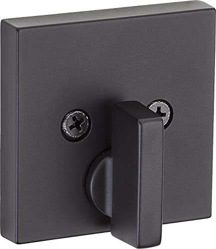 Kwikset Downtown Deadbolt Lock, Matte Black Square Exterior Keyed Front Entry Door, Pick Resistant SmartKey Rekey Security, Single Cylinder Dead Bolt, with Microban Protection