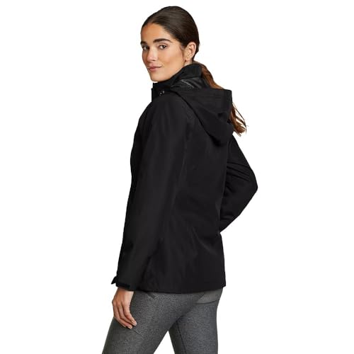 Eddie Bauer Women's Rainfoil Packable Jacket, Black Recycled, X-Small