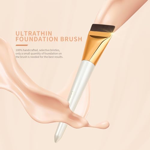 docolor Flat Foundation Brush for Liquid Makeup,Ultra Thin Liquid Foundation Brush Premium Makeup Face Brush for Blending, Cream, Thin Foundation Brush Makeup Tool Face Foundation Flat Brush