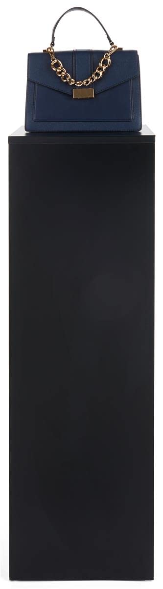 Displays2go, Laminated Gallery Display Cube, Particle Board, Melamine Construction – Black (WDCUBEBLK4)