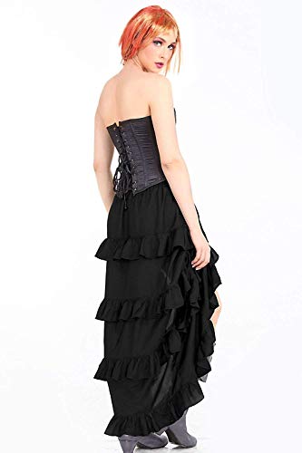 ThePirateDressing Steampunk Victorian Cosplay Costume Womens High-Low Show Girl Skirt C1643 Black Medium