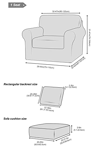 vctops 3 Pieces Velvet Stretch Armchair Sofa Cover for 1 Seater Couch Soft Washable Sofa Slipcover with Individual Backrest and Cushion Cover for Kids Cats Dogs (Dark Coffee,1 Seat)