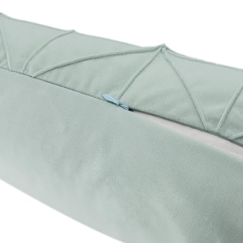 JWH Velvet Throw Pillow Cover Decorative Geometric Pillow Case Soft Pillowcase Plush Cushion for Bed Couch Bedroom Car Light Gray 14x24 Inch