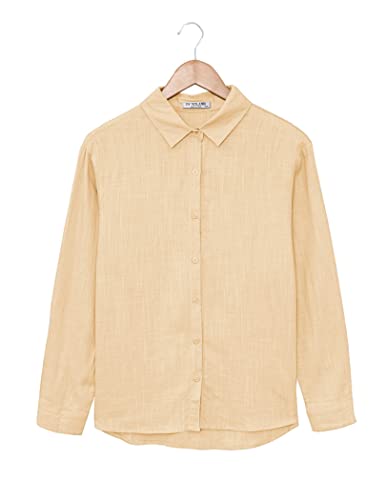 IN'VOLAND Plus Size Women's Casual Button Down Blouse Shirts Cuffed Sleeve Loose T-Shirt Tops Pink