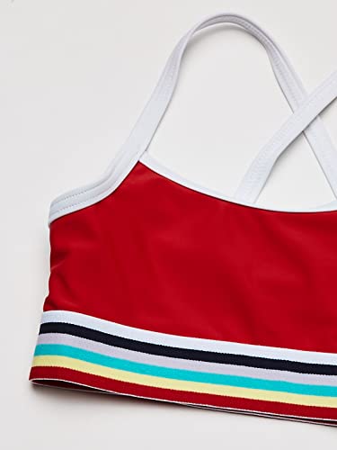Kanu Surf Girls UPF 50+ Beach Sport Athletic Bikini Swimsuit, Tanya Red, 12