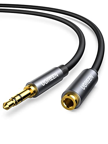 UGREEN Headphone Extension Cable 3.5mm Extension Gold Plated Aux Cable Audio Stereo Jack Male to Female TRS Cord Extender Compatible with iPhone iPad Phones Tablets Media Players, 3.3FT