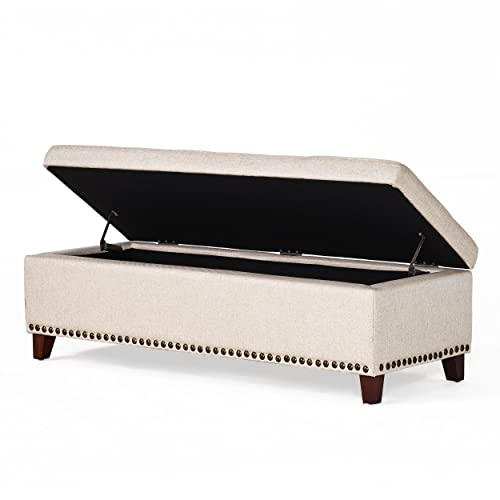 Christopher Knight Home Gavin Fabric Storage Ottoman, Beige