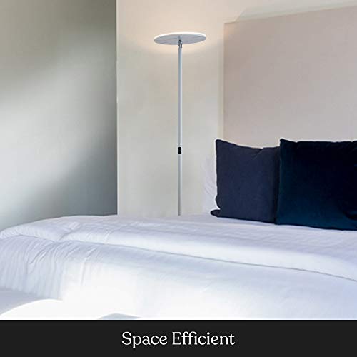 Brightech Sky Flux Dimmable LED Floor Lamp – Super Bright Floor Lamp for Living Room and Offices – Torchiere Standing Lamp with 3 Light Options, Tall Lamp for Bedroom Reading and More - White