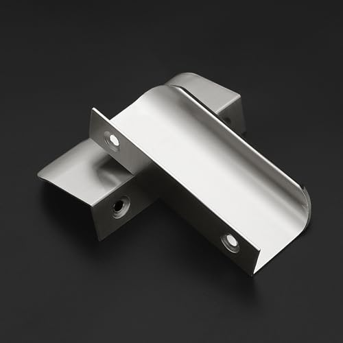 Ravinte 1 Pack Cabinet Handles Finger Edge Pulls 80mm/3.15 inch Silver Drawer Edge Pulls Brushed Nickel Finger Pulls for Cabinets Concealed Handles