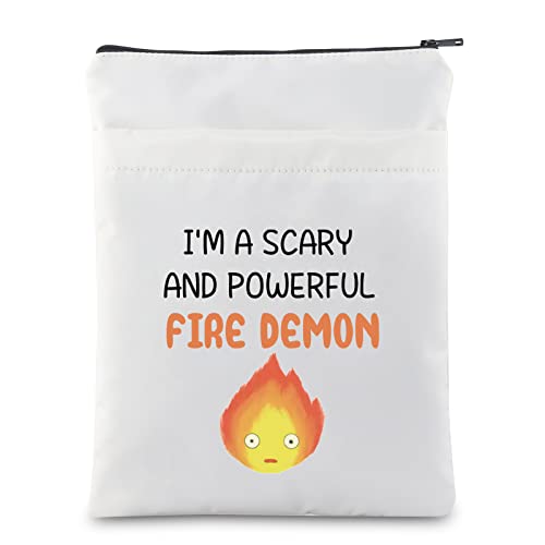 MNIGIU Anime Fire Demon Book Sleeve Flame Merch I'm A Scary and Powerful Fire Demon Book Protector Cover Anime Castle Gift