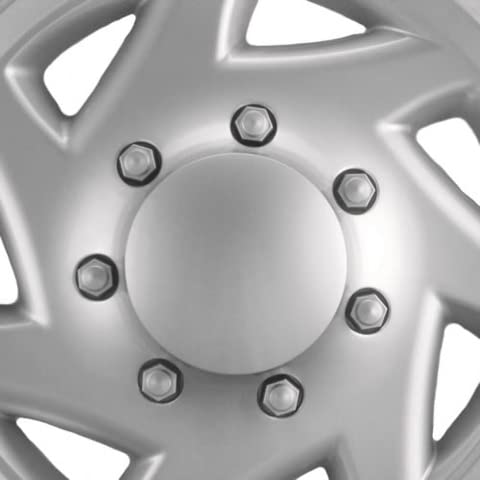 Hubcaps.com - Premium Quality 16" Silver Hubcaps/Wheel Covers fits Ford Van, One-Piece Heavy Duty Construction (Set of 4)