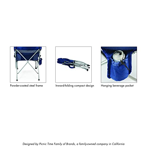 ONIVA - a Picnic Time Brand PT-XL Over-Sized 400-Lb. Capacity Outdoor Folding Camp Chair, Black