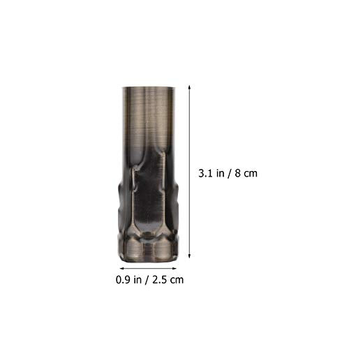 Beaupretty Bronze Candle Light Socket Covers 6pcs Metal Candle Sleeves Candelabra Base E14 Chandelier Socket Covers for Wedding Easter Birthday Party Supplies 25X80mm