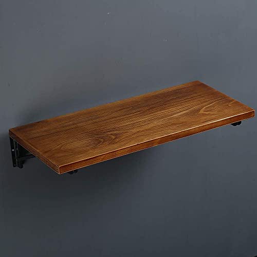 (31" Lx16 W) Industrial Rustic Folding Wall Mounted Workbench Drop Leaf Table, Dining Table Desk, Pine Wood Wall Mounted Bar Tables,Workbench,Study Table,Collapsible Butcher Block Solid Wood Table