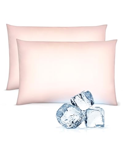 SleepCool+ Luxury Cooling Pillowcases (Set of 2) (Queen, Blush)