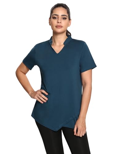 MISS FORTUNE Women's Polo Shirts, Golf V-Neck Workout Tops, Moisture Wicking Ladies Golf Shirt Loose Fit for Tennis Yoga