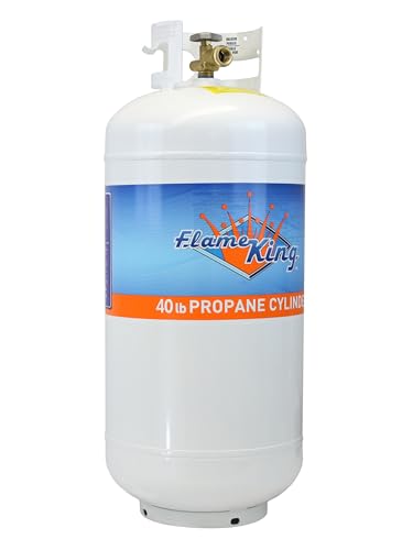 Flame King YSN401b 40 Pound Steel Propane Tank Cylinder with OPD Valve, White