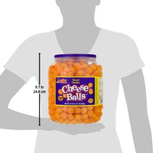 Utz Cheese Balls – 23 Ounce Barrel (1.44 lbs) – Made with Real Cheese, Resealable Container, Gluten Free, Easy and Quick Party Snack