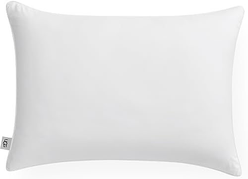 UGG 32238 Aimee Standard Basic Cooling Technology Bed Pillow and Sham Cover for Twin Full Queen Size Hypoallergenic Down Alternative Machine Washable Bedding Pillows, Standard, White, 20X28 inch