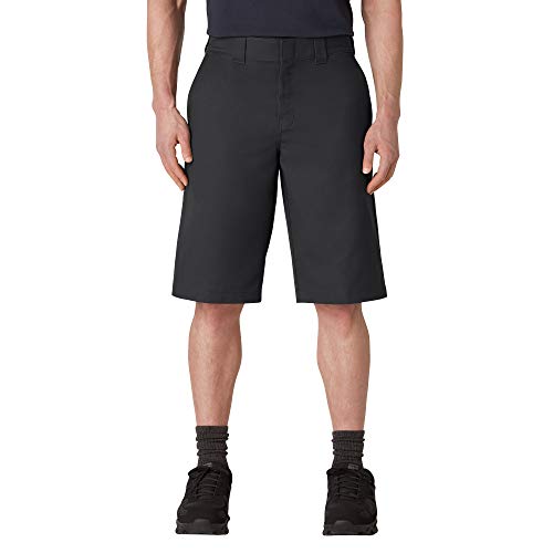 Dickies Men's Big & Tall Big-Tall Cooling Temp-iQ Active Waist Flat Front Shorts, Black, 46