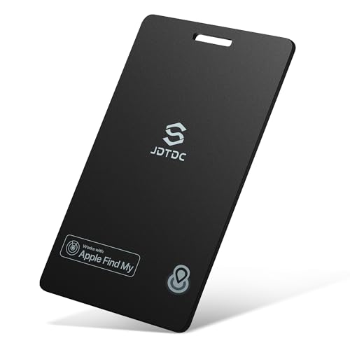 JSL JDTDC MFi Certified Wallet-Tracker-Card, Item-Finder Work with Apple Find My (iOS Only), Thin-Wallet-Finder for Passport,Luggage Wallet and Key Tracker, IP68 Waterproof, 3-Year Battery Life,1 Pack