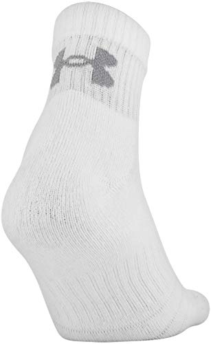 Under Armour Adult Training Cotton Quarter Socks, Multipairs , White (6-Pairs) , Large