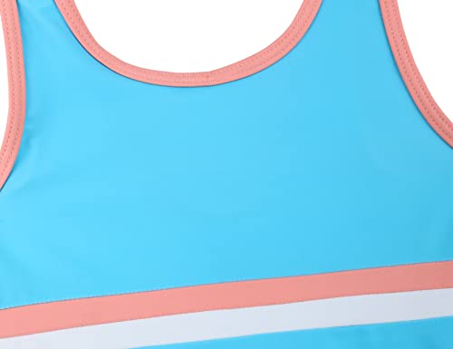 Cadocado Toddler Girl 2 Piece Swimsuits Set Girls Bathing Suits Littles Girls Swimwear Girls Swim Suit for Swimming,Blue,3-4Year