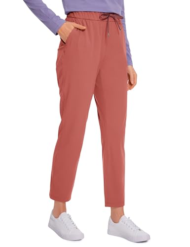 CRZ YOGA Womens 4-Way Stretch 7/8 Ankle Golf Pants Work Sweatpants Dress Yoga Travel Casual Lounge Workout Trousers Pockets Briar Rose X-Small