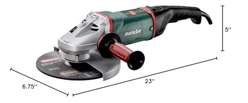 Metabo 9-Angle Grinder, 6,600 RPM, 15.0 Amp W/Lock-On Trigger, Performance Angle Grinders, W24-230 MVT, 606467420, Green